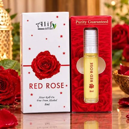 Alif Red Rose Attar 8ml – Premium